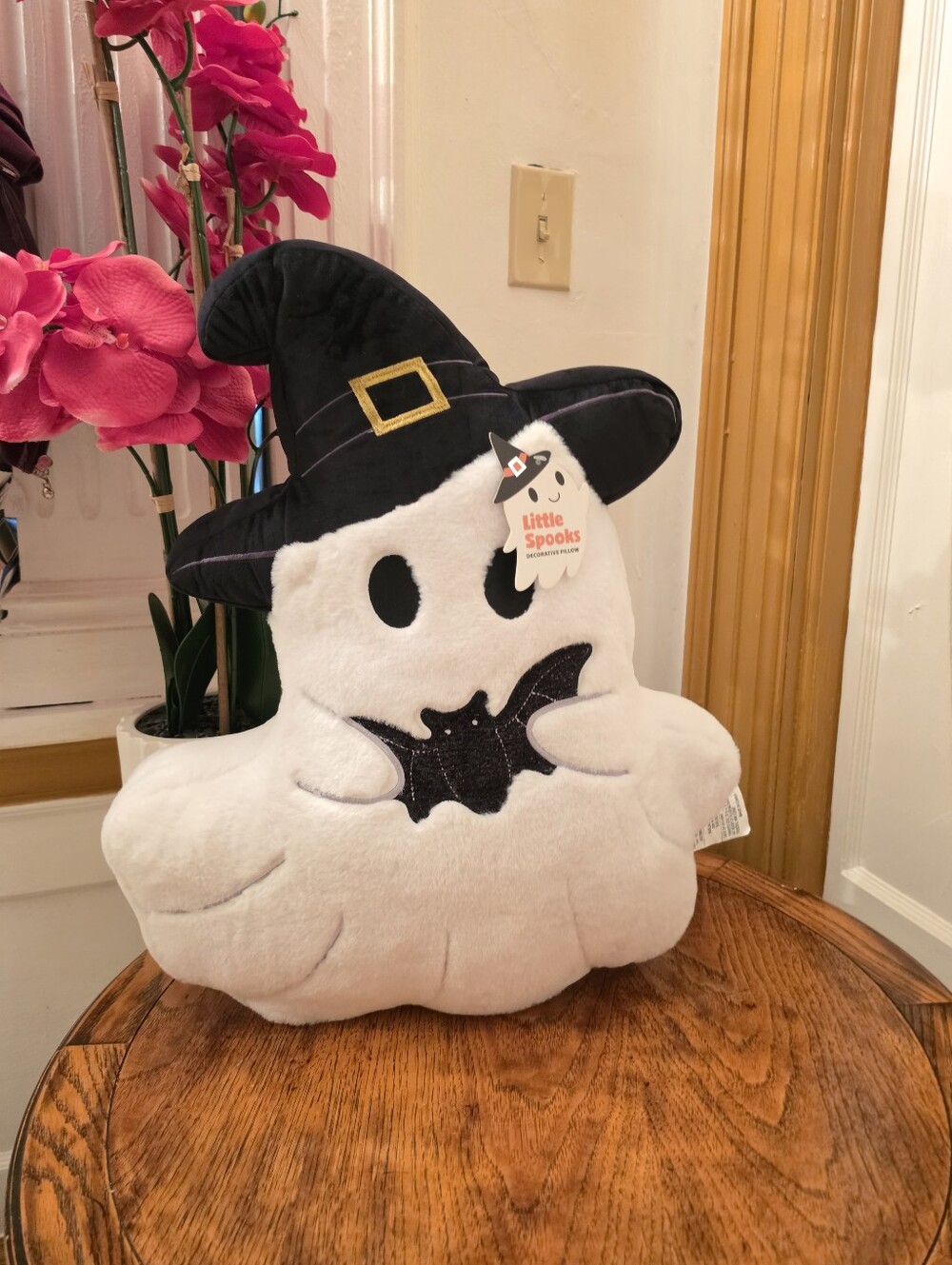 Little Spooks Ghost Decorative Pillow Halloween Witch